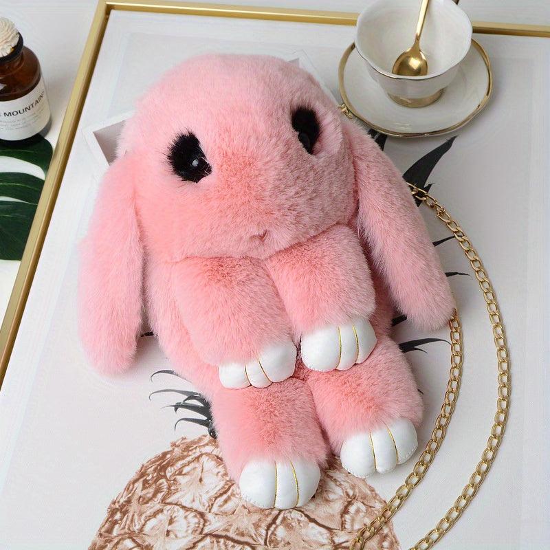 Plush Bunny Bag Chain Crossbody Coin Purse For Girls