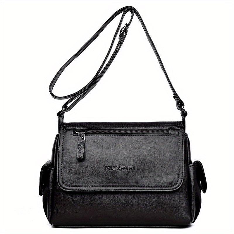 Large Capacity Soft PU Leather Shoulder Bag Waterproof Crossbody Bag