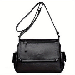 Large Capacity Soft PU Leather Shoulder Bag Waterproof Crossbody Bag