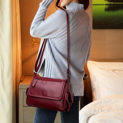 Large Capacity Soft PU Leather Shoulder Bag Waterproof Crossbody Bag