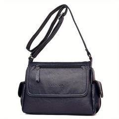 Large Capacity Soft PU Leather Shoulder Bag Waterproof Crossbody Bag