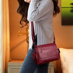 Large Capacity Soft PU Leather Shoulder Bag Waterproof Crossbody Bag