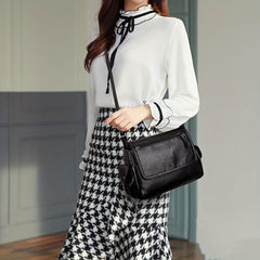 Large Capacity Soft PU Leather Shoulder Bag Waterproof Crossbody Bag