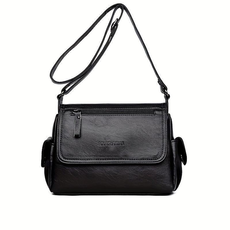 Large Capacity Soft PU Leather Shoulder Bag Waterproof Crossbody Bag