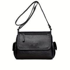 Large Capacity Soft PU Leather Shoulder Bag Waterproof Crossbody Bag