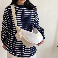 Casual Minimalist Crescent Bag All Match Zipper Crossbody Bag