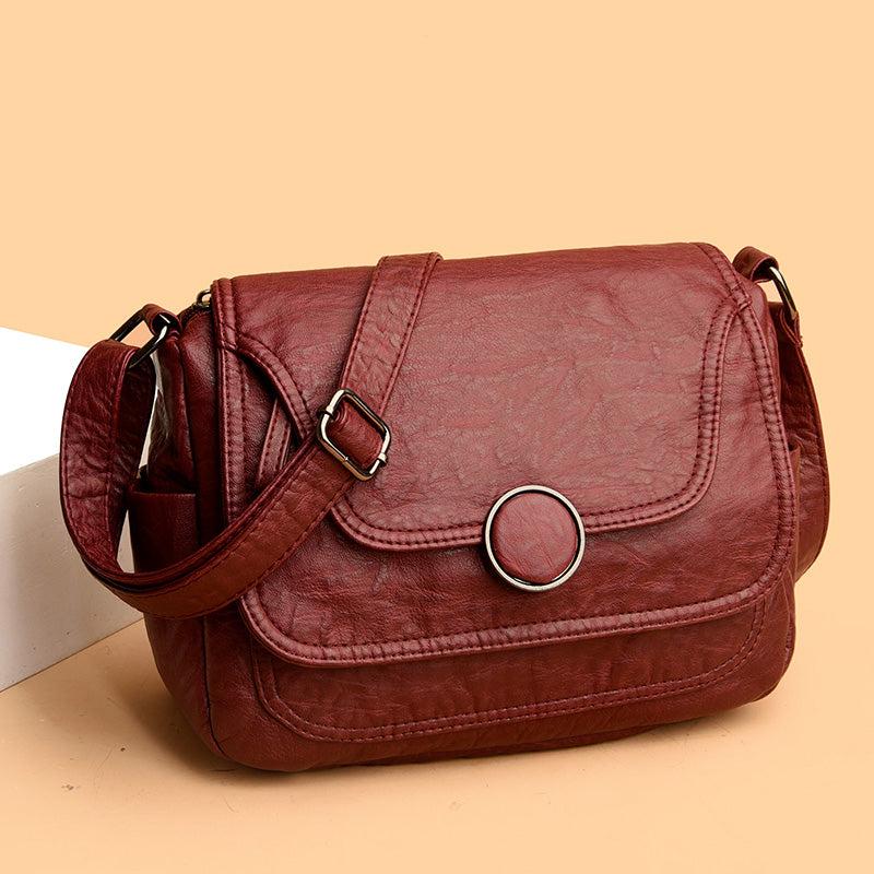 Retro Style Crossbody Bag Faux Leather Purse Women's Casual Shoulder Bag