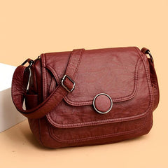 Retro Style Crossbody Bag Faux Leather Purse Women's Casual Shoulder Bag