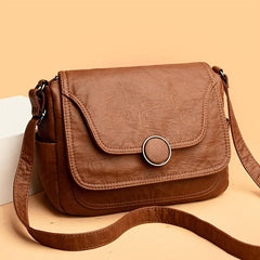 Retro Style Crossbody Bag Faux Leather Purse Women's Casual Shoulder Bag