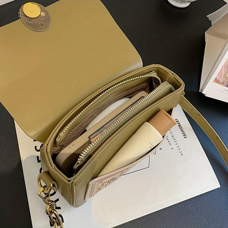 Vintage Square Shoulder Bag Women's Stylish Underarm Bag