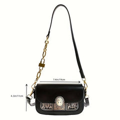 Vintage Square Shoulder Bag Women's Stylish Underarm Bag