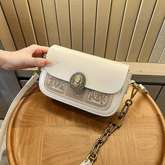 Vintage Square Shoulder Bag Women's Stylish Underarm Bag