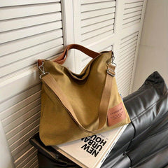 Canvas Tote Bag Large Capacity Crossbody Boho Shoulder Bag