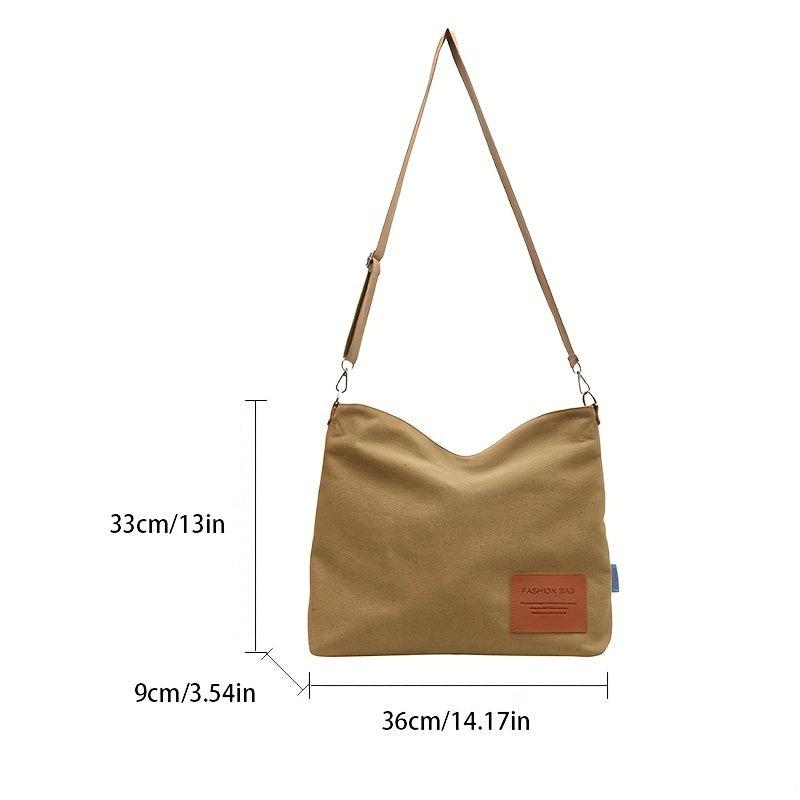 Canvas Tote Bag Large Capacity Crossbody Boho Shoulder Bag