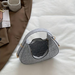 Crocodile Embossed Felt Handbag Vintage Hobo Bag Underarm Purse