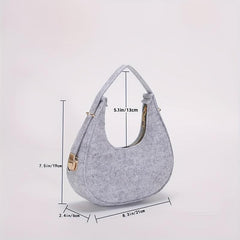 Crocodile Embossed Felt Handbag Vintage Hobo Bag Underarm Purse