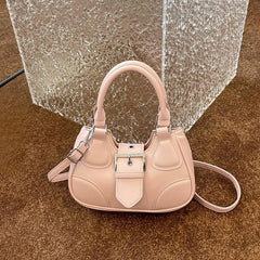 Solid Crossbody Bag PU Leather Handbag Shoulder Bag