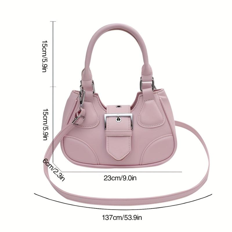 Solid Crossbody Bag PU Leather Handbag Shoulder Bag