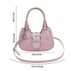 Solid Crossbody Bag PU Leather Handbag Shoulder Bag