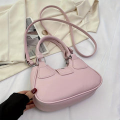 Solid Crossbody Bag PU Leather Handbag Shoulder Bag