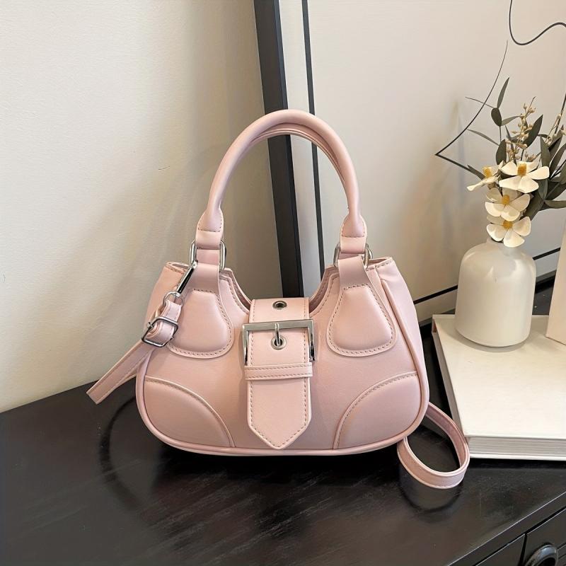 Solid Crossbody Bag PU Leather Handbag Shoulder Bag