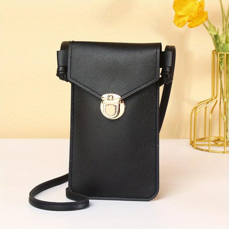 Solid Crossbody Bag Touch Screen Coin Purse Slim Minimalist