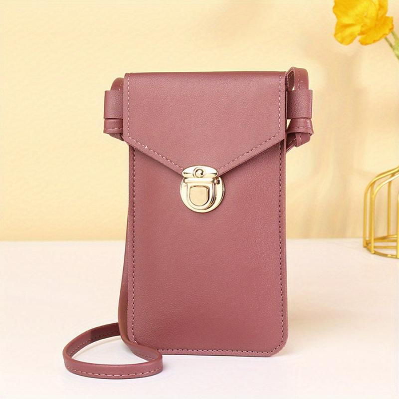 Solid Crossbody Bag Touch Screen Coin Purse Slim Minimalist