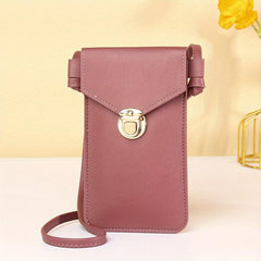 Solid Crossbody Bag Touch Screen Coin Purse Slim Minimalist