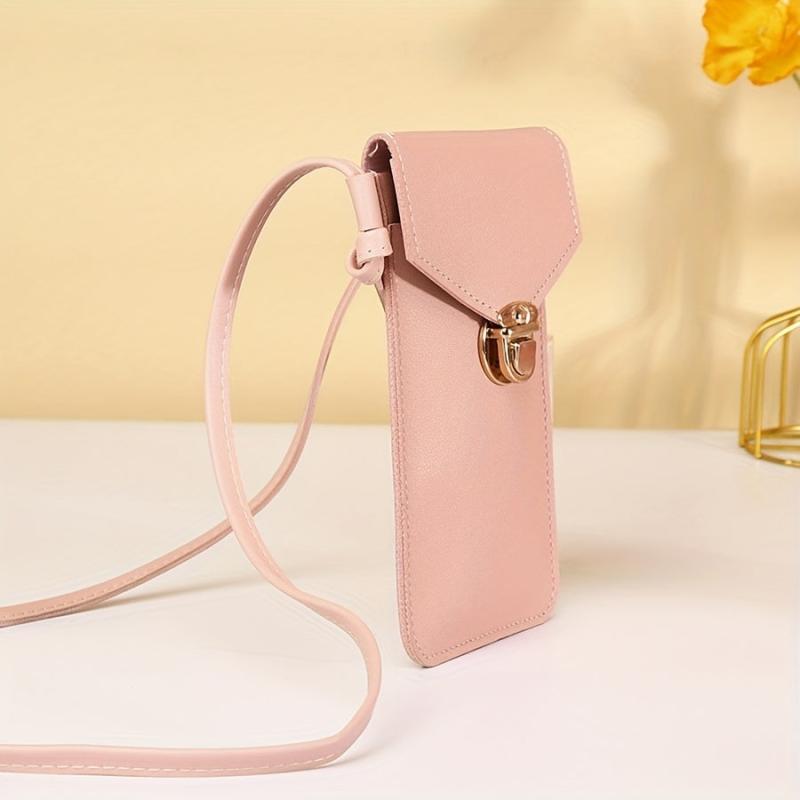 Solid Crossbody Bag Touch Screen Coin Purse Slim Minimalist