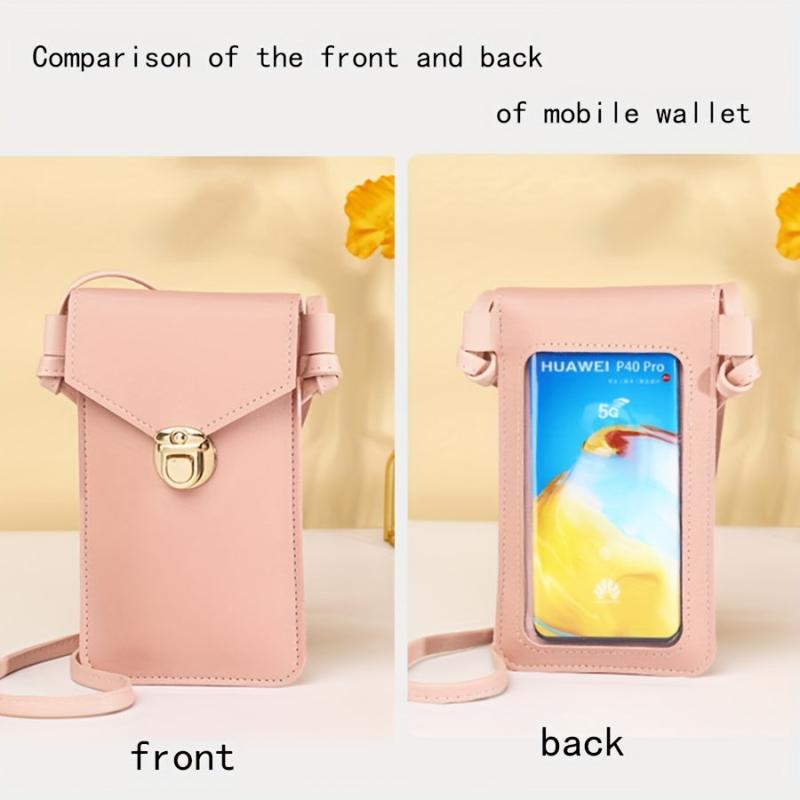 Solid Crossbody Bag Touch Screen Coin Purse Slim Minimalist