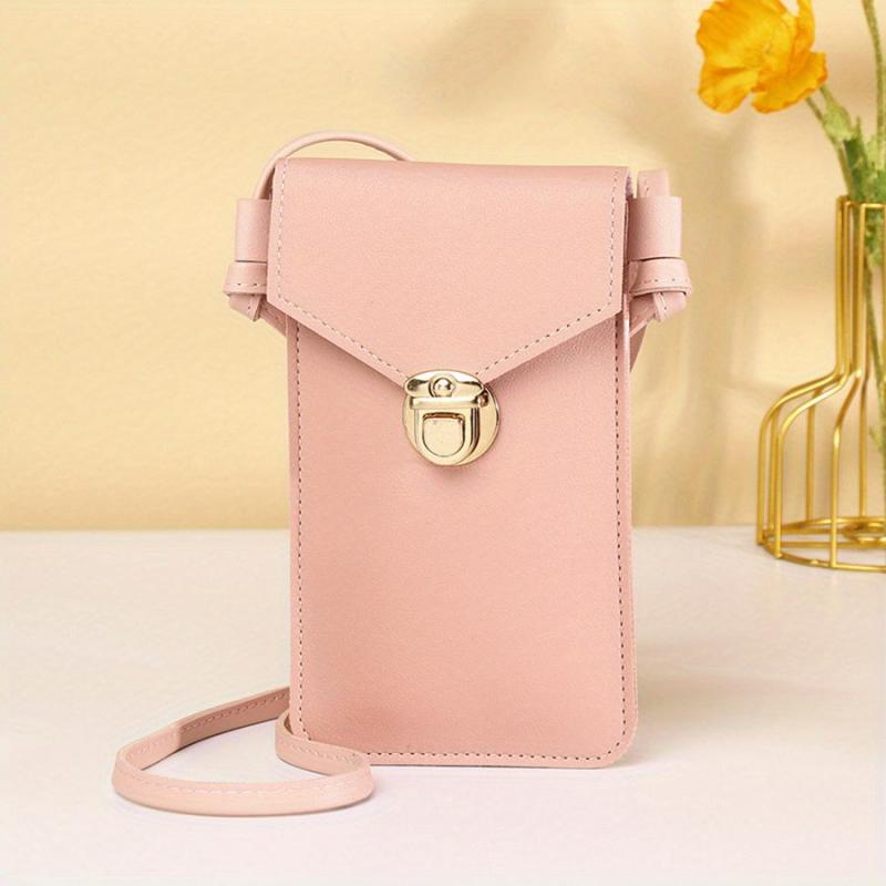 Solid Crossbody Bag Touch Screen Coin Purse Slim Minimalist