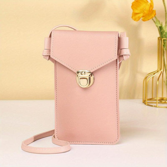 Solid Crossbody Bag Touch Screen Coin Purse Slim Minimalist