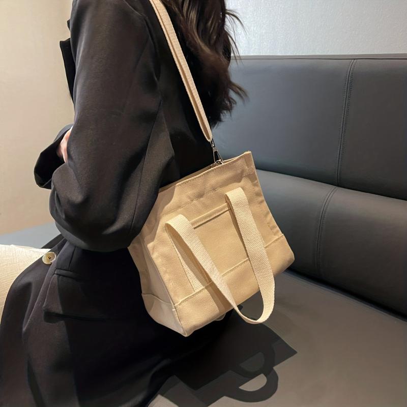 Vintage Canvas Tote Bag Retro Crossbody Satchel Bag Women's Casual Handbag
