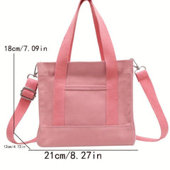 Vintage Canvas Tote Bag Retro Crossbody Satchel Bag Women's Casual Handbag