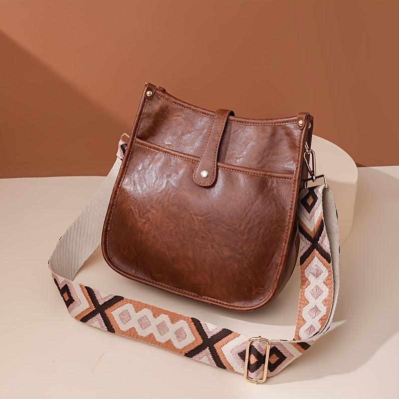 Vintage Crossbody Bag Ethnic Style Strap Commuter Purse Handbag