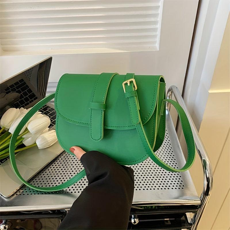 Women's Crossbody Saddle Bag Vegan PU Shoulder Handbag