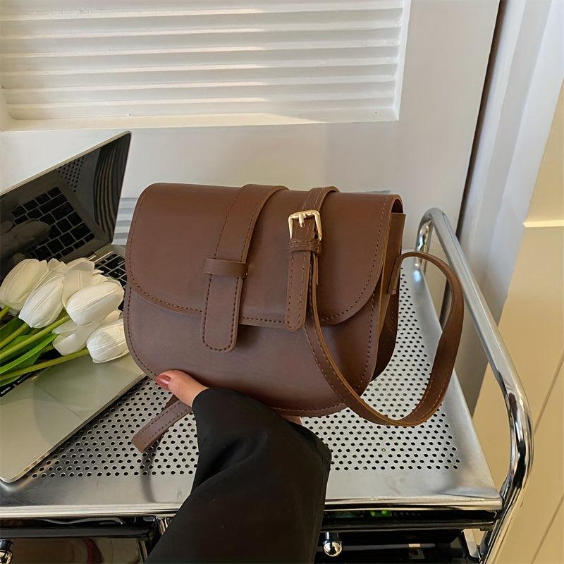Women's Crossbody Saddle Bag Vegan PU Shoulder Handbag