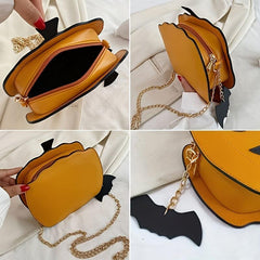 Pumpkin Shaped Funny Shoulder Bag Halloween Crossbody Bag
