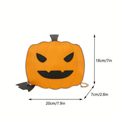 Pumpkin Shaped Funny Shoulder Bag Halloween Crossbody Bag