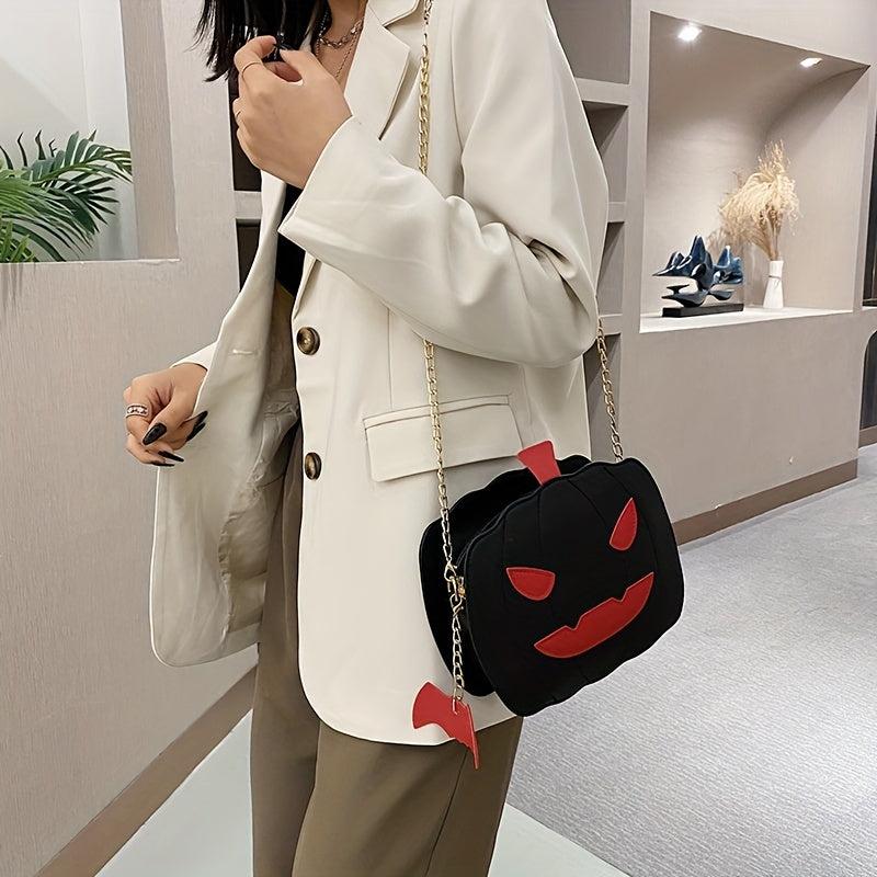 Pumpkin Shaped Funny Shoulder Bag Halloween Crossbody Bag