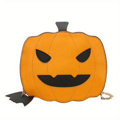 Pumpkin Shaped Funny Shoulder Bag Halloween Crossbody Bag
