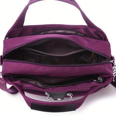 Large Capacity Solid Shoulder Bag Nylon Durable Stylish Crossbody Bag