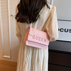 Women's Letter Graphic Shoulder Bag PU Underarm Bag
