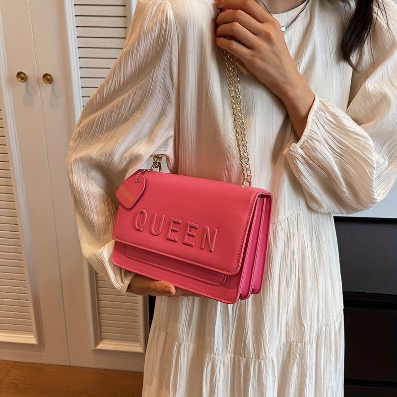 Women's Letter Graphic Shoulder Bag PU Underarm Bag