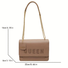 Women's Letter Graphic Shoulder Bag PU Underarm Bag