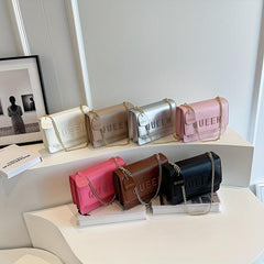 Women's Letter Graphic Shoulder Bag PU Underarm Bag