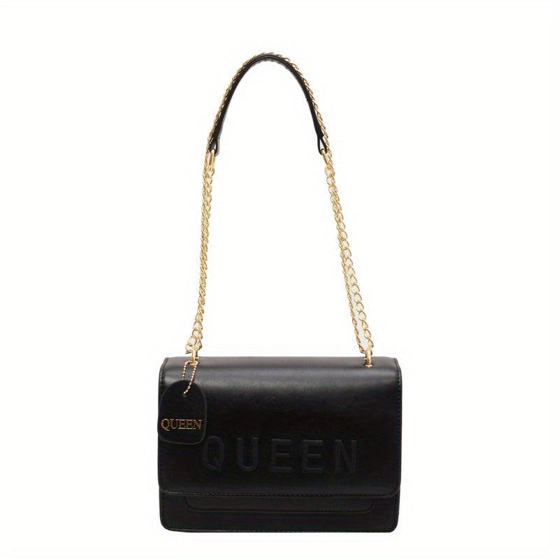 Women's Letter Graphic Shoulder Bag PU Underarm Bag