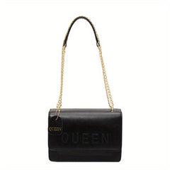 Women's Letter Graphic Shoulder Bag PU Underarm Bag