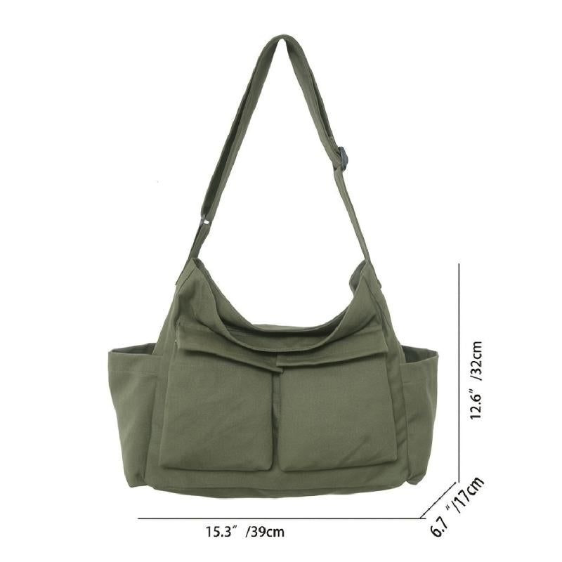 Vintage Canvas Messenger Bag Retro Crossbody Bag Women's Casual Handbag