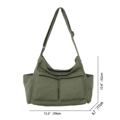 Vintage Canvas Messenger Bag Retro Crossbody Bag Women's Casual Handbag